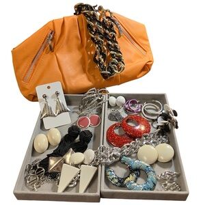 Radical 80s Bundle - Bijoux Turner Clutch with 19 Pieces Jewelry